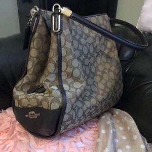 Coach Signature Canvas Tote Bag - Brown~Excellent Condition~Elegant Bag